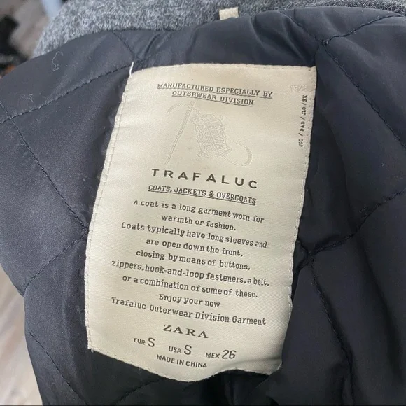 ZARA Olive/Black Utility Parka Jacket Small Vegan Leather